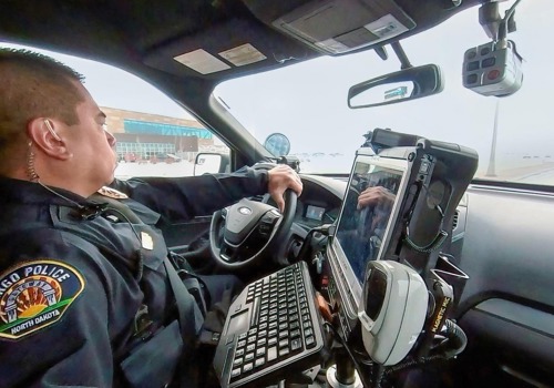 Police Officer in a police car